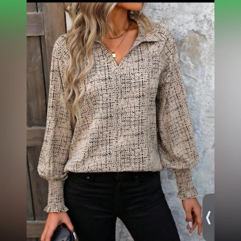 SHEIN LUNE Women'S Lantern Sleeve Long Sleeve Shirt size XL new without … - Picture 6 of 14